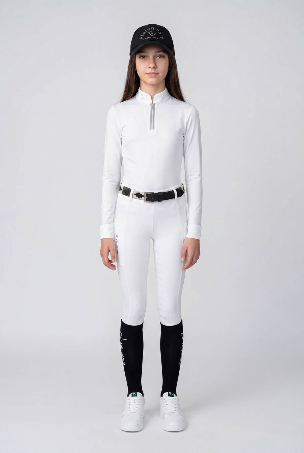 Full-Grip Competition Riding Leggings - White - Young Riders