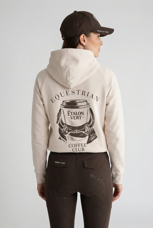 Quaterback Hoodie - Equestrian Coffee Club Edition - Beige