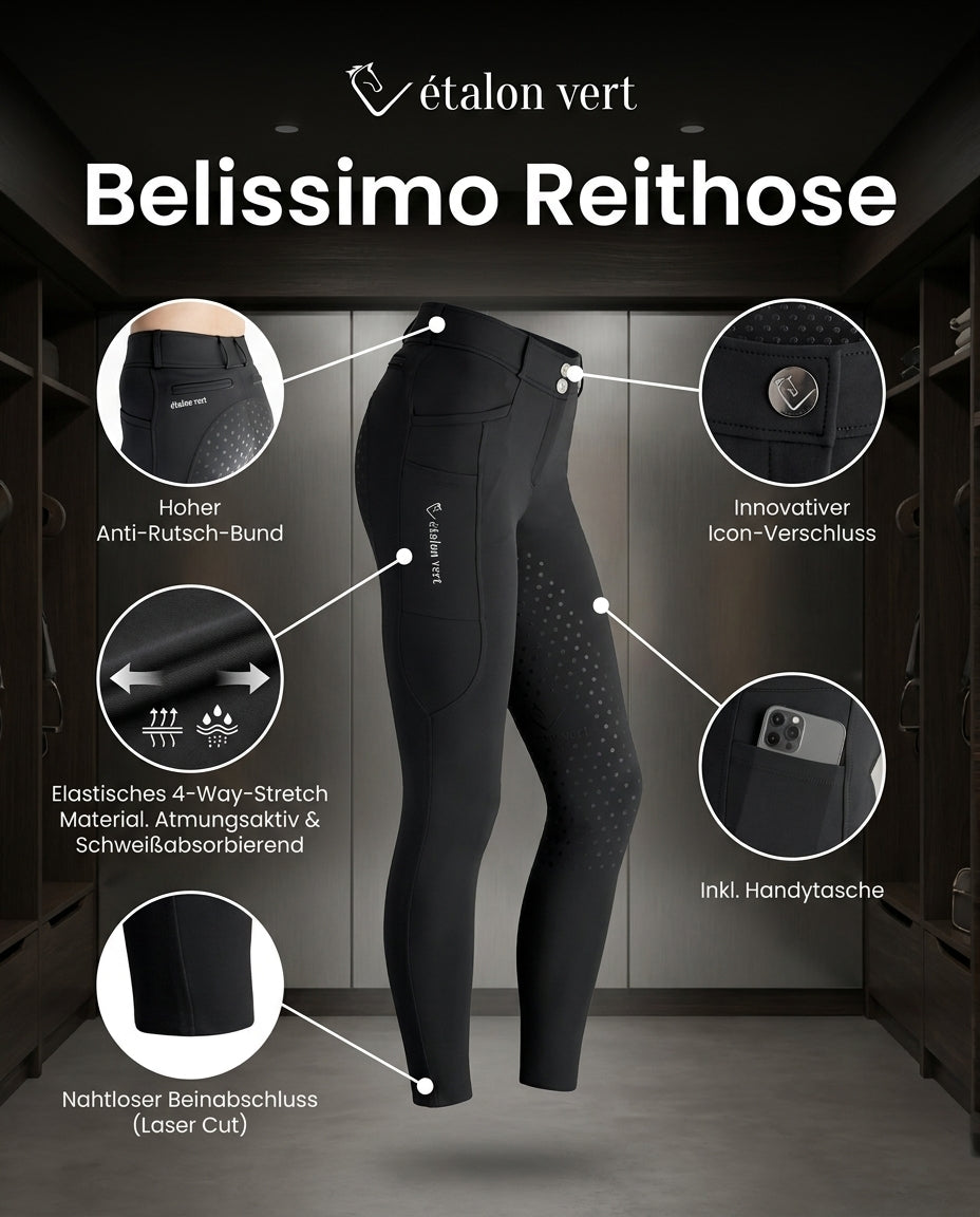 Belissimo 2.0 Reithose Vollgrip - Black