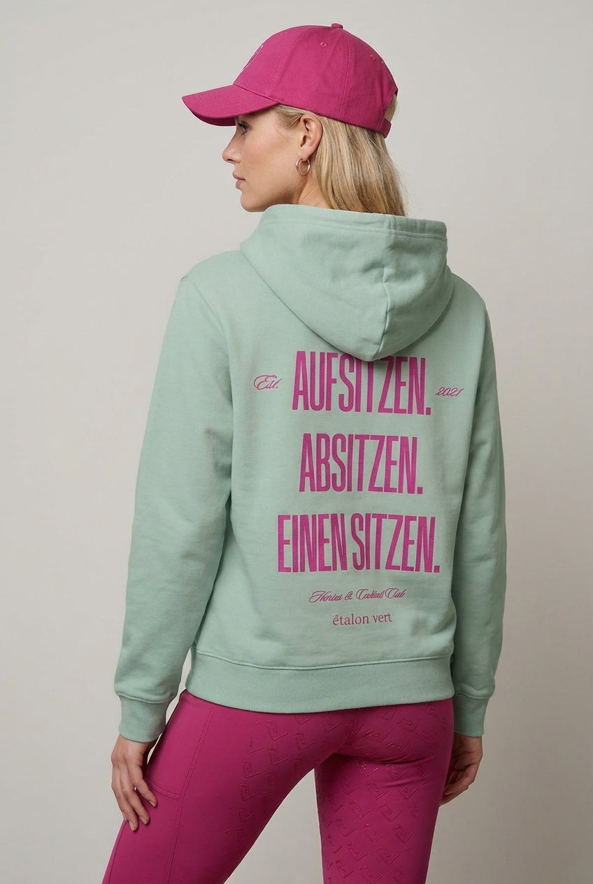 Oversize Fit Hoodie - Aufsitzen. Absitzen. Einen Sitzen. - Mint
