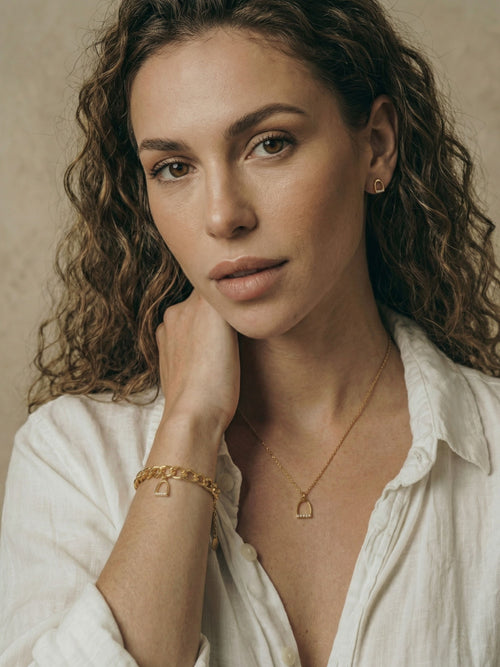 Ohrringe - Steigbügel - Gold