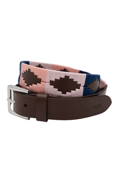 Vitalis Pologürtel 2,5 cm Young Riders - Brown: Candy Pink/Navy