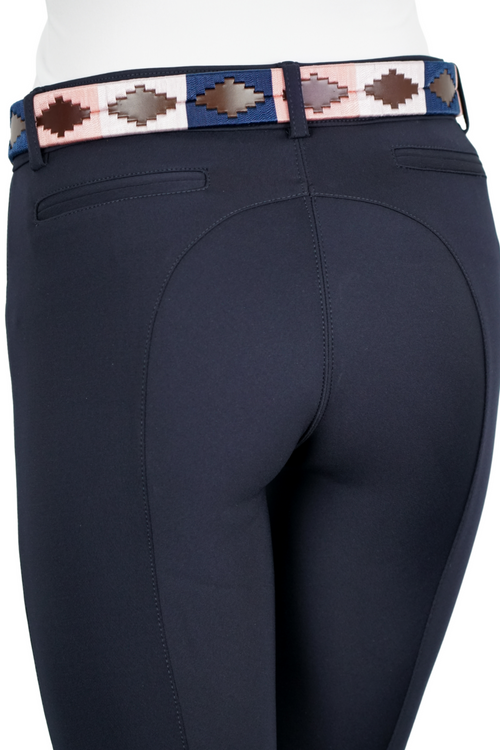 Vitalis Pologürtel 2,5 cm Young Riders - Brown: Candy Pink/Navy