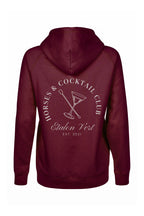 Quaterback 2.0 Normal Fit Hoodie - Horses & Cocktail - Burgundy