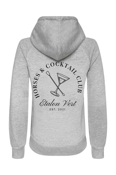 Quaterback 2.0 Normal Fit Hoodie - Horses & Cocktail - Grey Melange