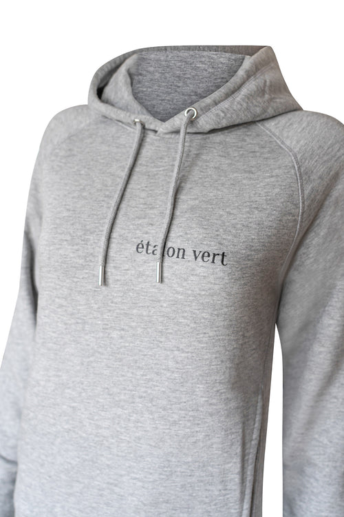 Quaterback 2.0 Normal Fit Hoodie - Horses & Cocktail - Grey Melange