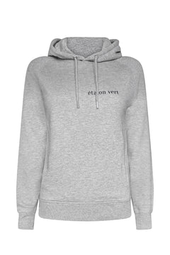 Quaterback 2.0 Normal Fit Hoodie - Horses & Cocktail - Grey Melange