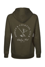 Quaterback 2.0 Normal Fit Hoodie - Horses & Cocktail - Olive