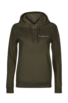 Quaterback 2.0 Normal Fit Hoodie - Horses & Cocktail - Olive