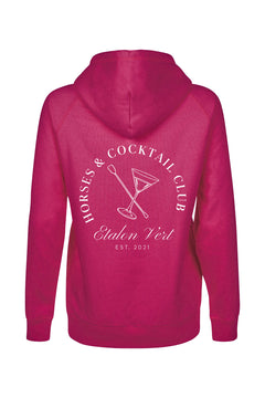 Quaterback 2.0 Normal Fit Hoodie - Horses & Cocktail - Very Berry