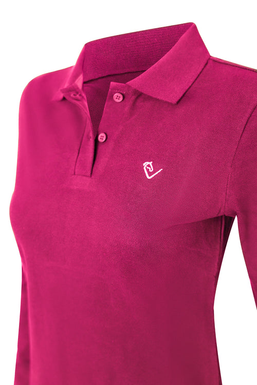 Poloshirt Sandro Hit 2.0 Young Riders Langarm - Very Berry