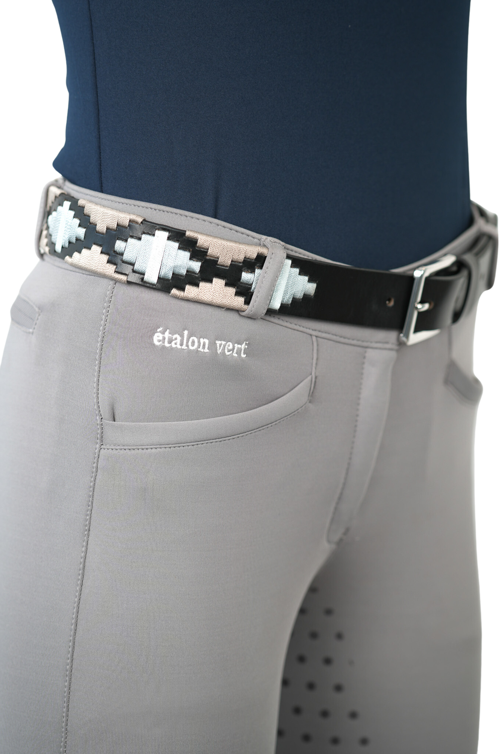Vivaldi Belt - Black: Beige/Light Blue
