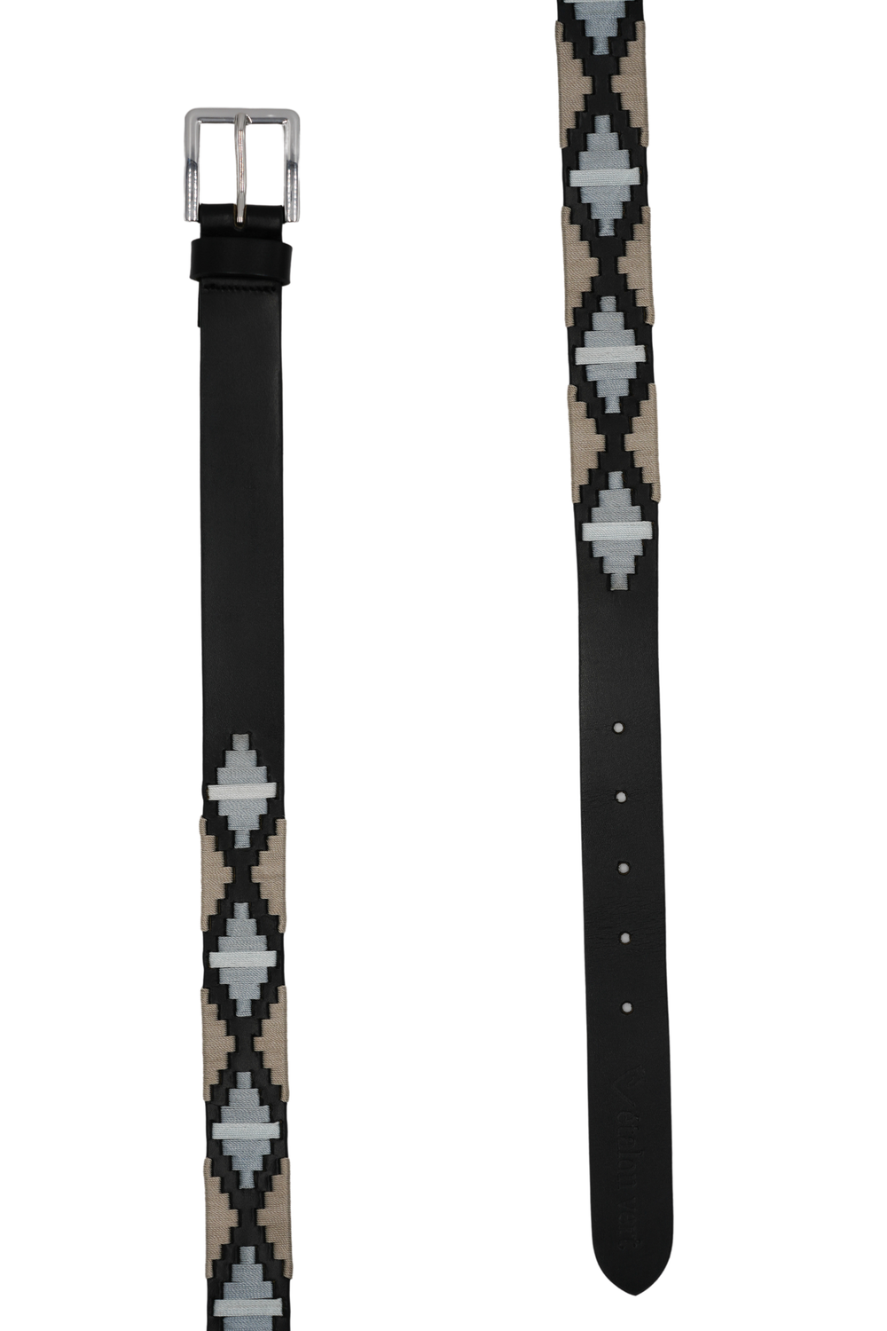 Vivaldi Belt - Black: Beige/Light Blue
