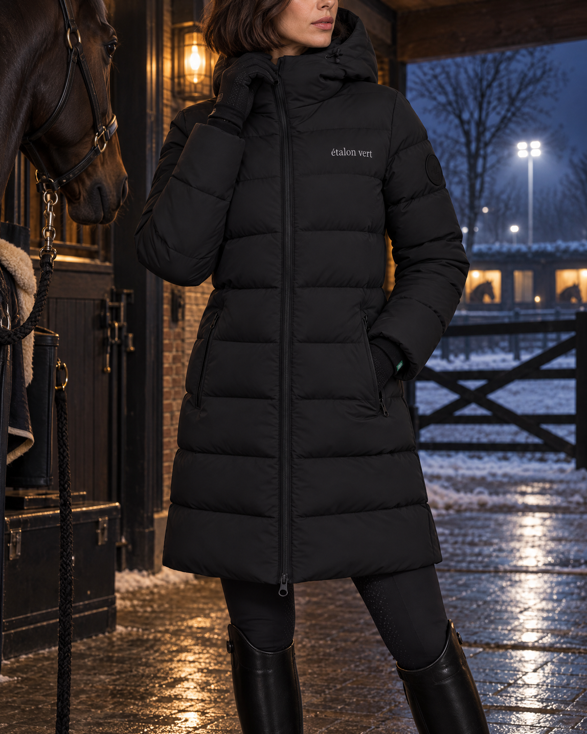 Cardento Long Puffer Jacket - Black