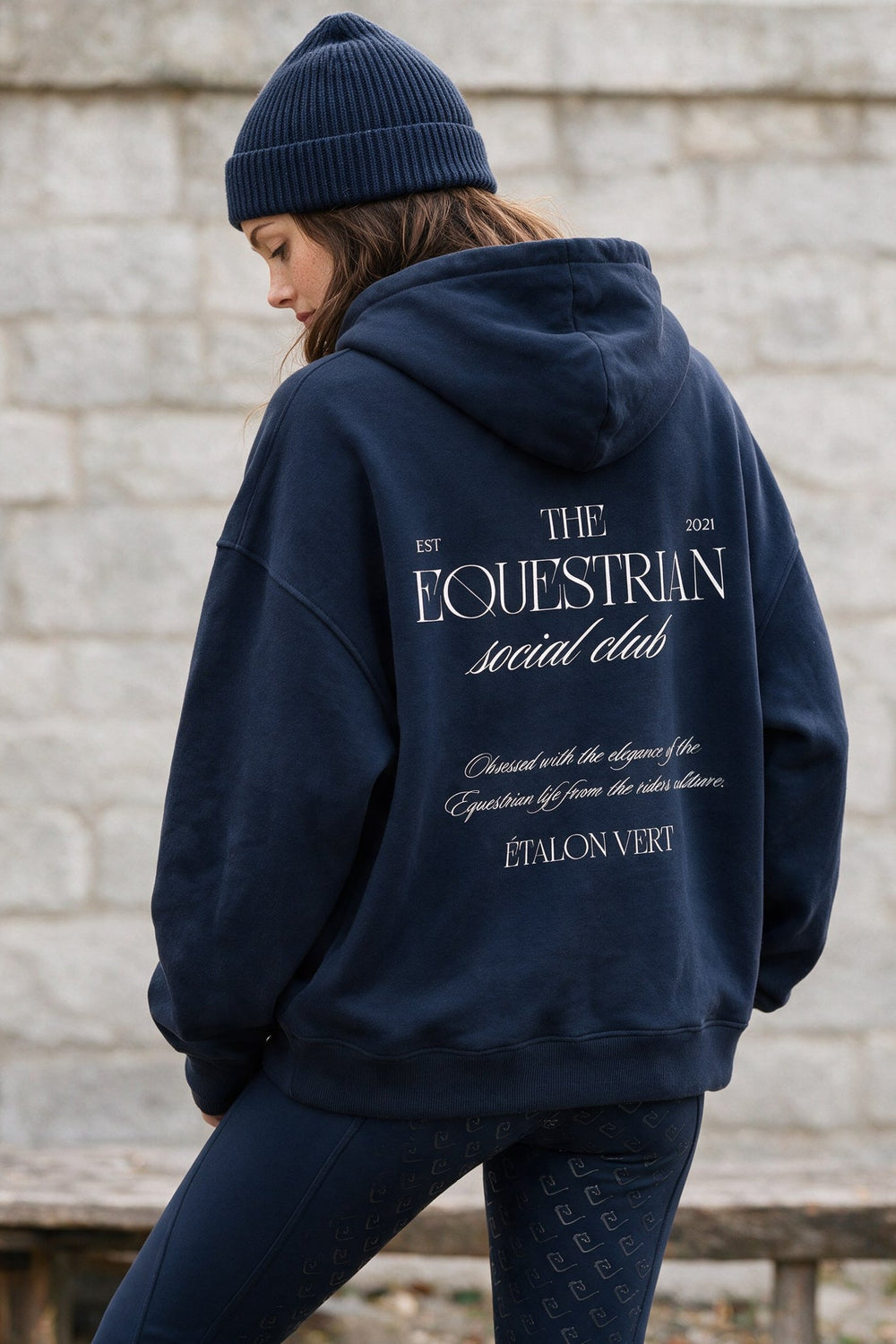 étalon vert – Equestrian Social Club – Navy – ausgewähltes Modelmotiv B407