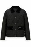 étalon vert Baloubet Heritage Jacket in Schwarz – Vorderansicht geschlossen mit Cordkragen und aufgesetzten Taschen