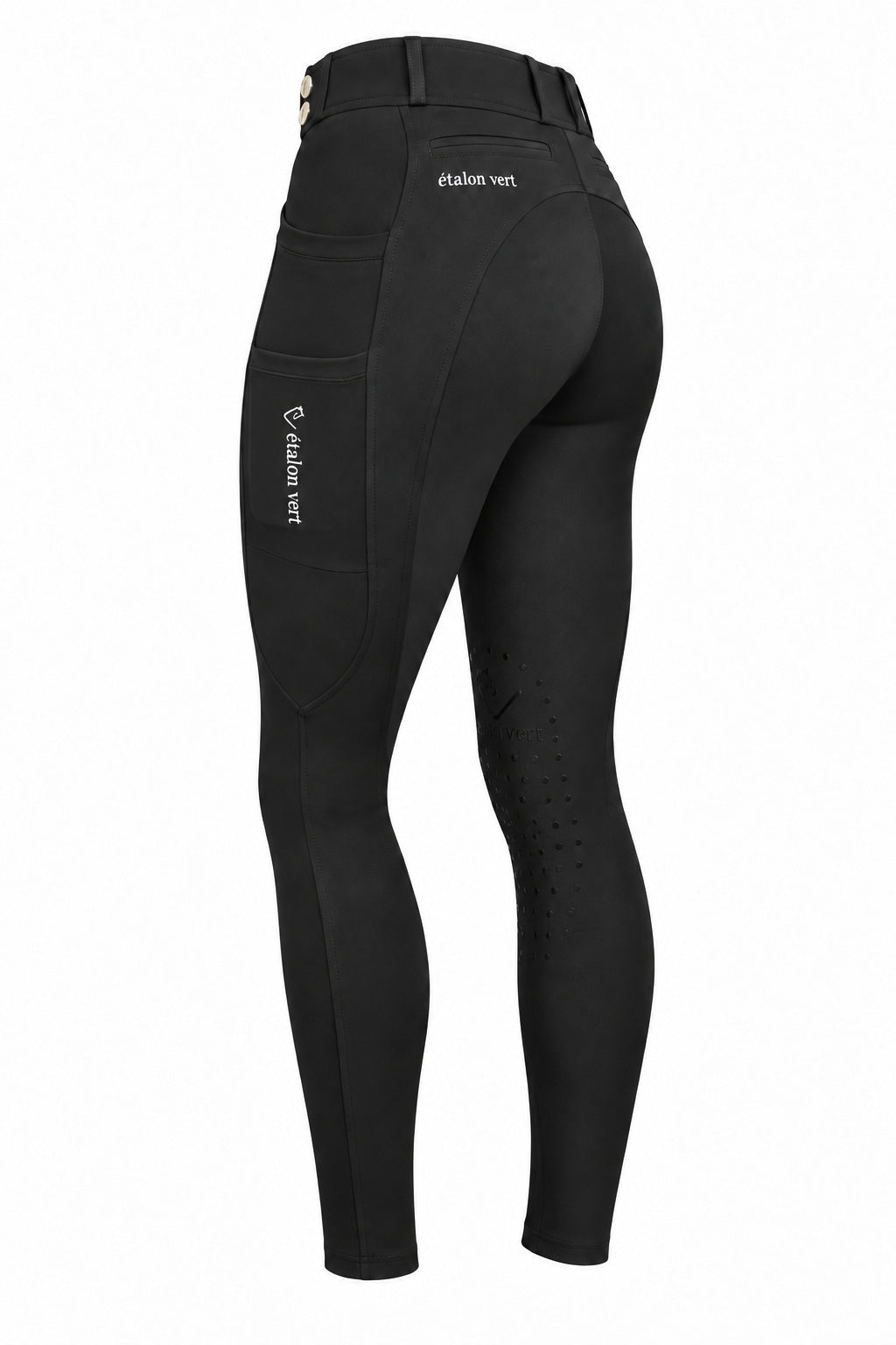 Belissimo 2.0 Reithose mit Leggings Komfort Kniegrip - Black – Rückansicht 3/4