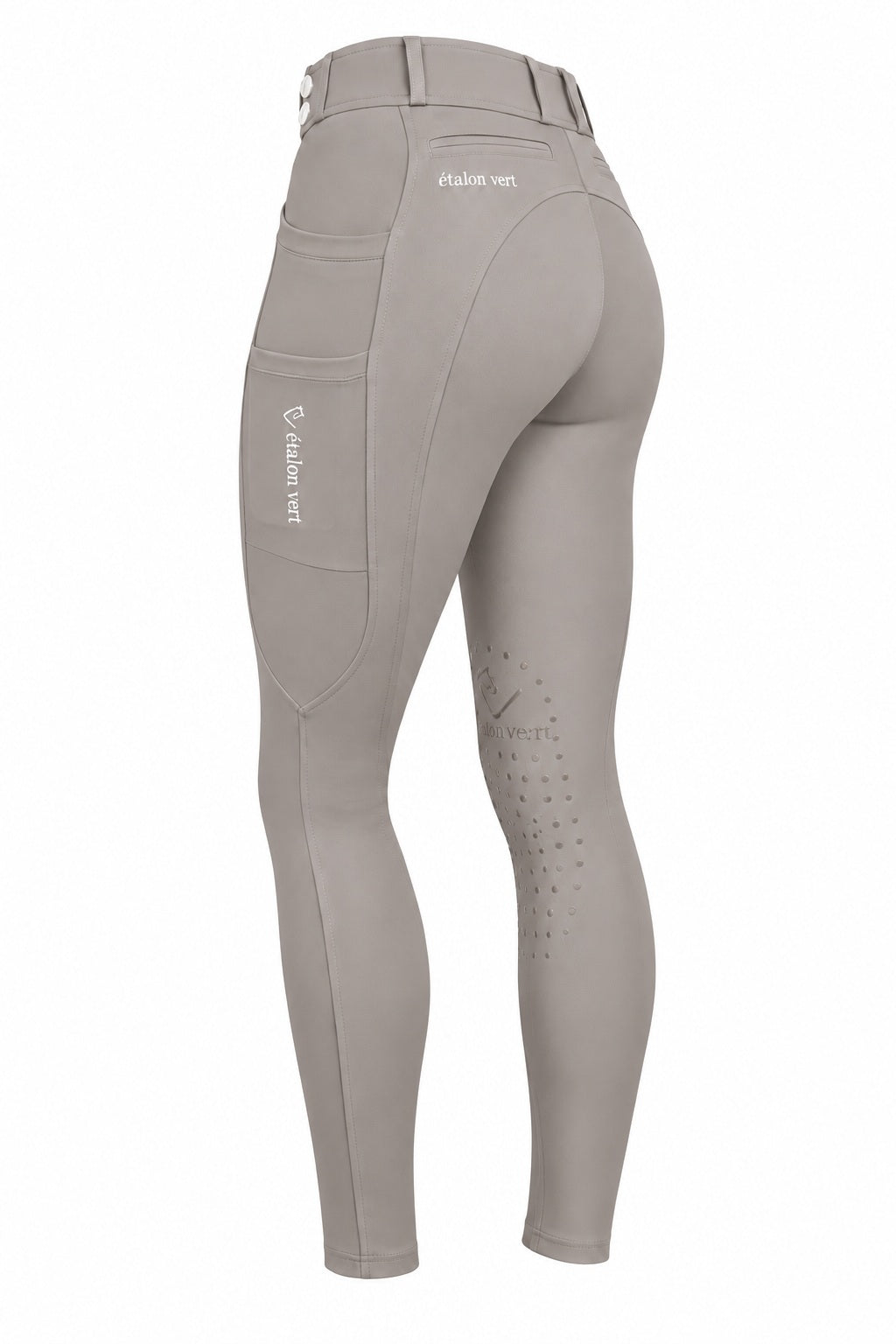 Belissimo 2.0 Reithose mit Leggings Komfort Kniegrip - Taupe – Rückansicht 3/4