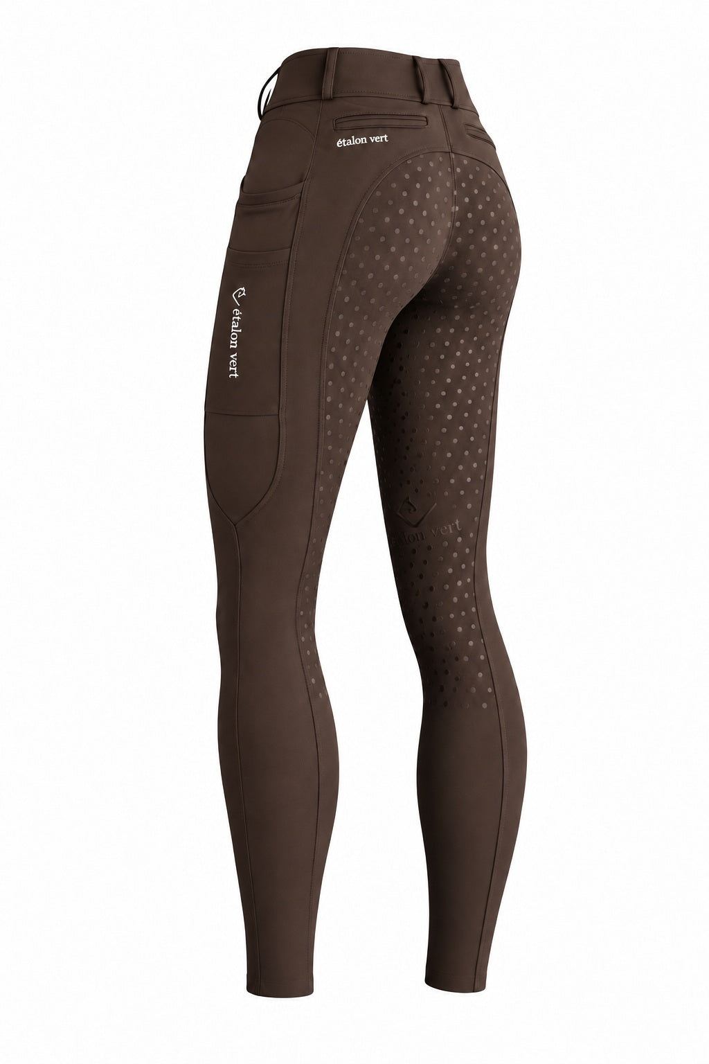 Belissimo 2.0 Reithose mit Leggings Komfort Vollgrip - Brown – Rückansicht 3/4
