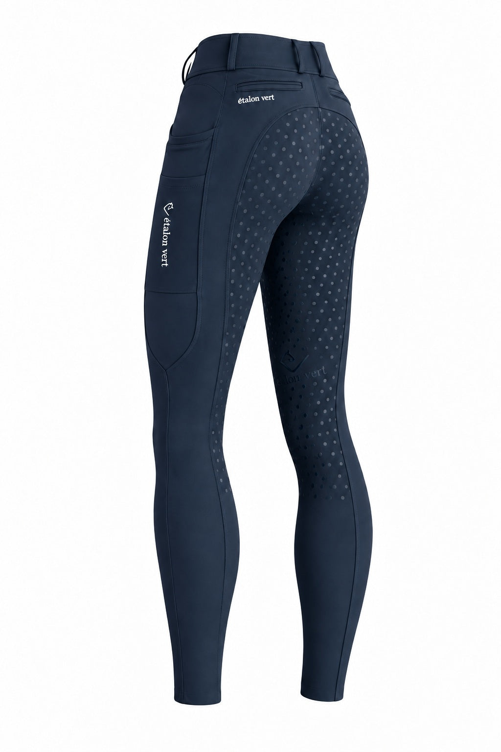 Belissimo 2.0 Reithose mit Leggings Komfort Vollgrip - Navy – Rückansicht 3/4