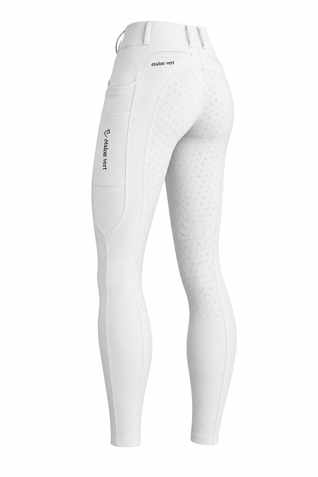 Belissimo 2.0 Reithose mit Leggings Komfort Vollgrip - White – Rückansicht 3/4