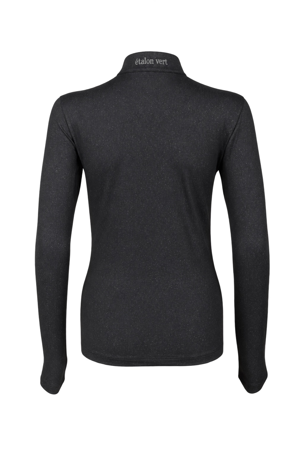 Funktionsshirt Easy Game Black Sparkle – Rückansicht mit mattsilberner Wortmarke