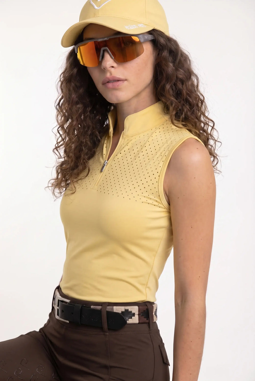 Star Gold Sleeveless Performance Shirt perforated - Butter Yellow