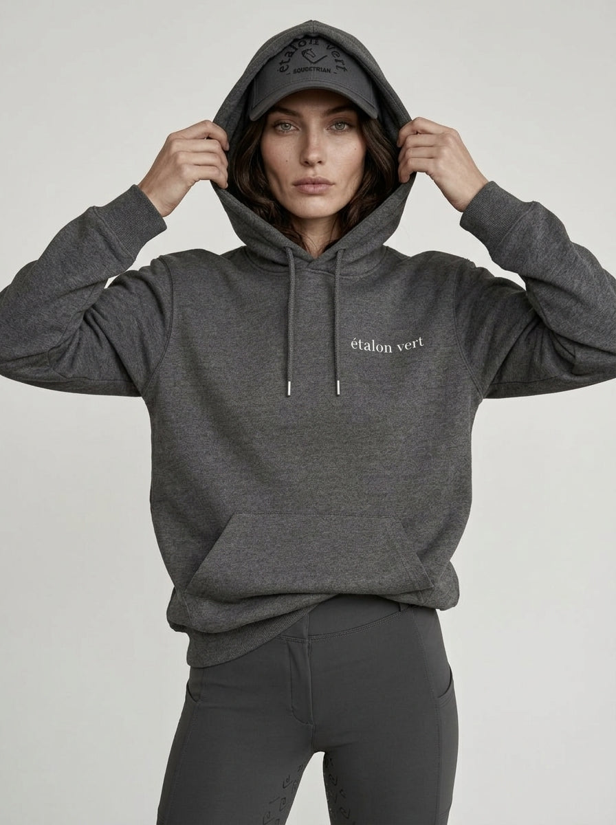 Oversize Fit Hoodie - Aufsitzen. Absitzen. Einen Sitzen. - Grey