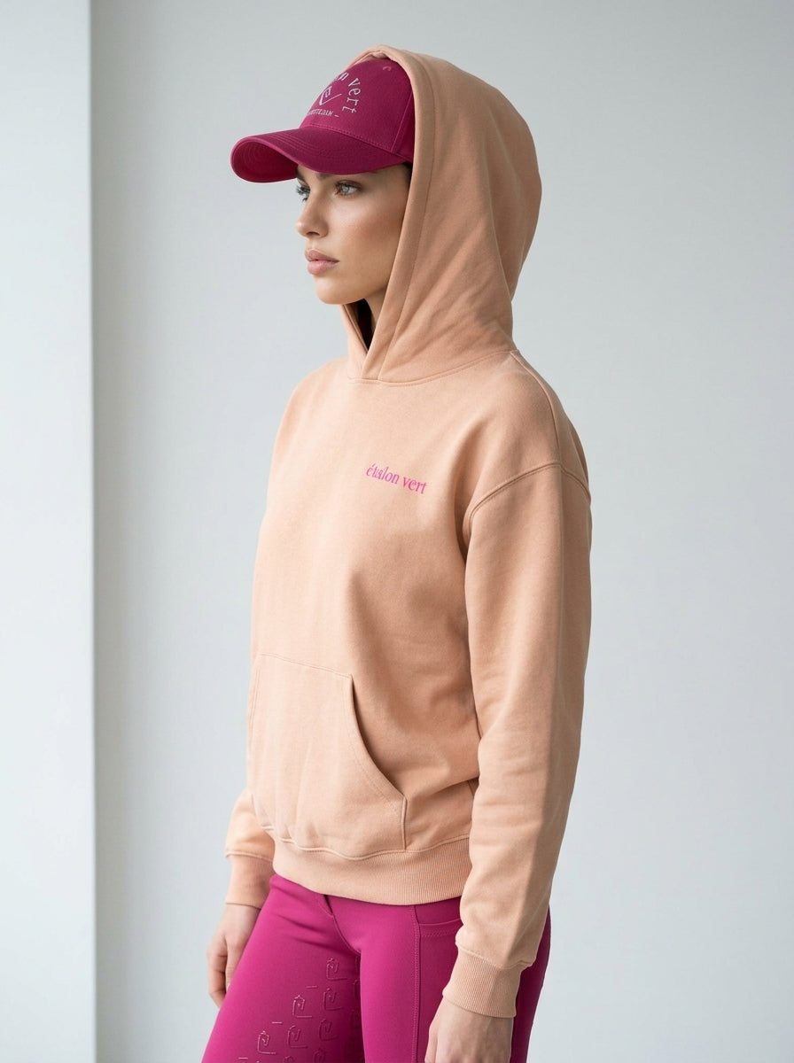 Oversize Fit Hoodie - Aufsitzen. Absitzen. Einen Sitzen. - Peach
