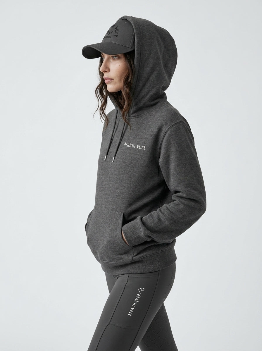 Oversize Fit Hoodie - Aufsitzen. Absitzen. Einen Sitzen. - Grey