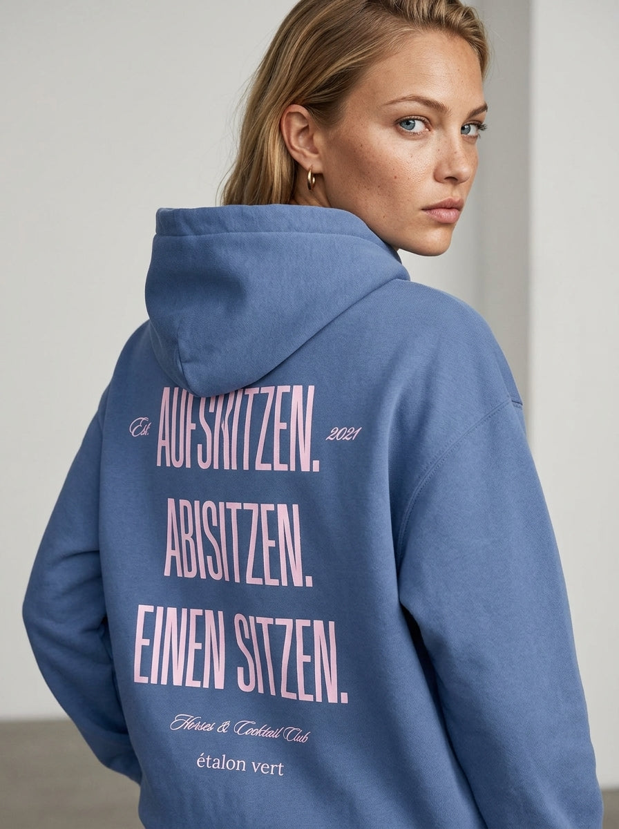 Pharos 2.0 Oversize Fit Hoodie - Horses & Cocktail - Navy