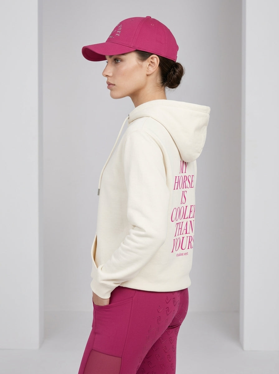 Oversize Fit Hoodie - My Horse is cooler than yours - OFF White