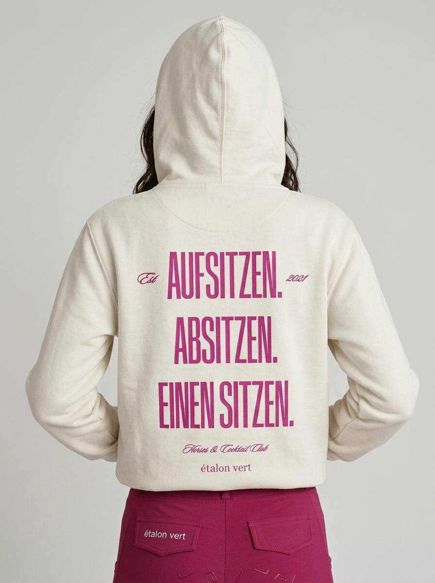 Oversize Fit Hoodie - Aufsitzen. Absitzen. Einen Sitzen. - OFF White