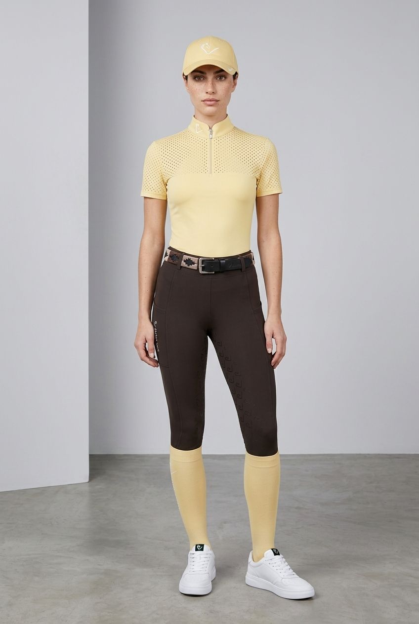 Star Gold Short-Sleeve Perforated Performance Shirt - Butter Yellow