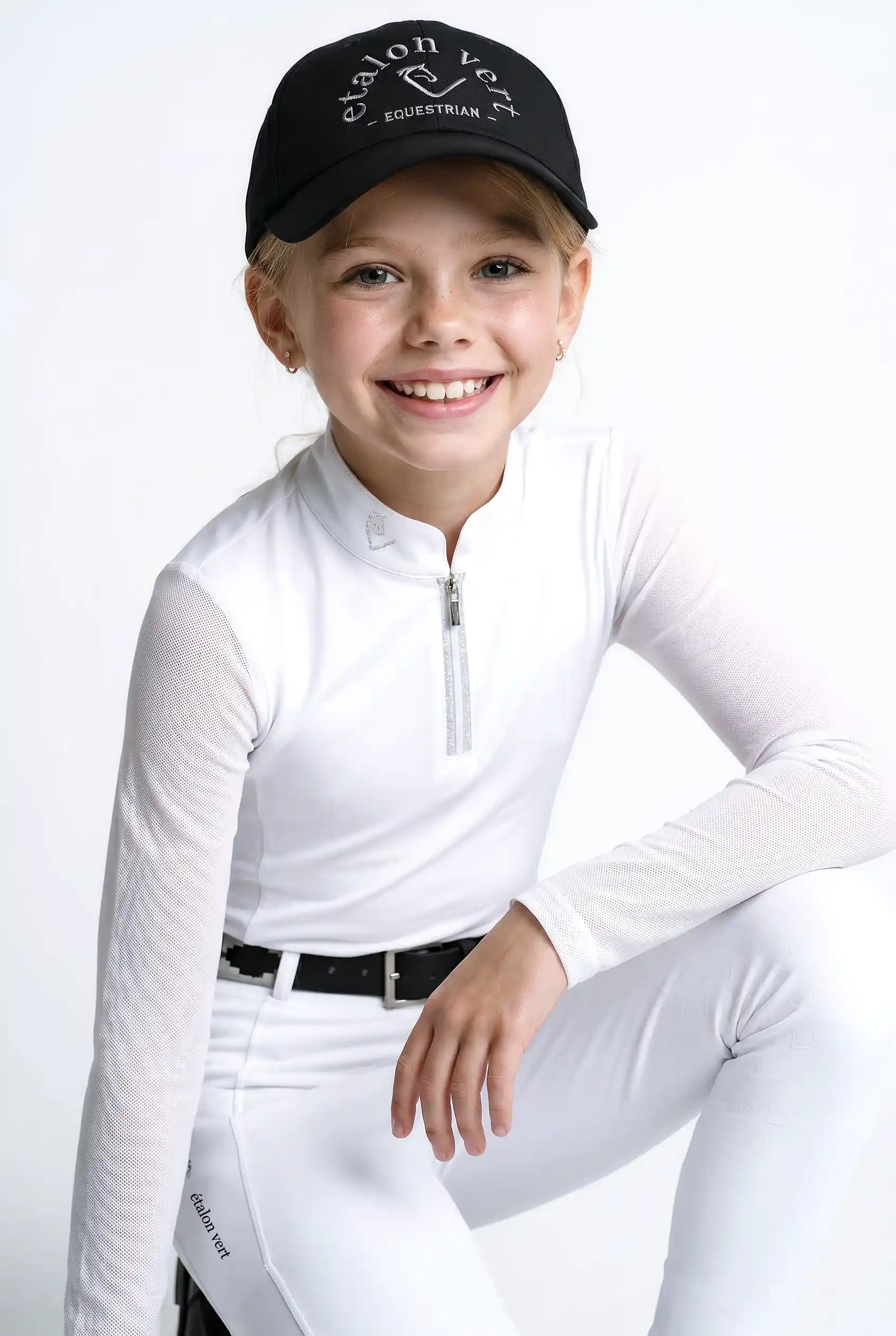 Balou Turniershirt Langarm Young Riders - Glitter Edition - White