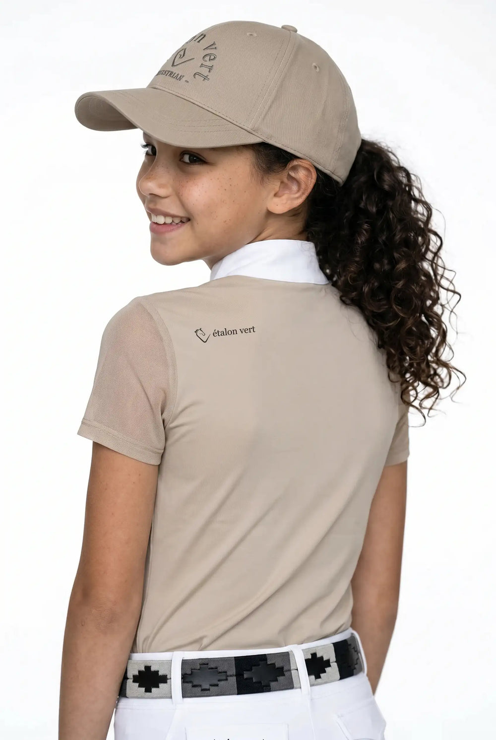 Chemise de concours Balou manches courtes Young Riders - Beige