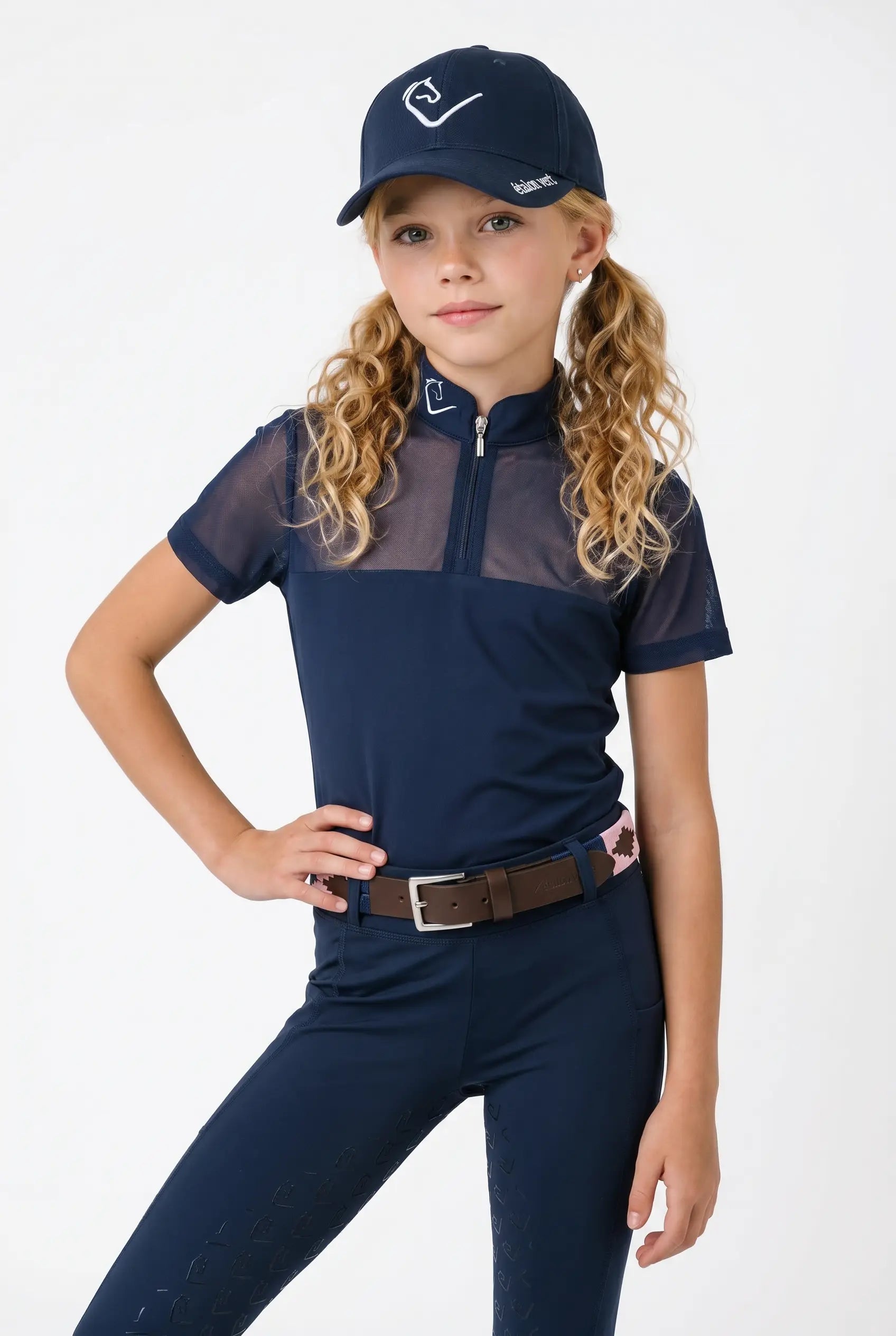 Mesh Star Gold à manches courtes - Navy - Young Riders