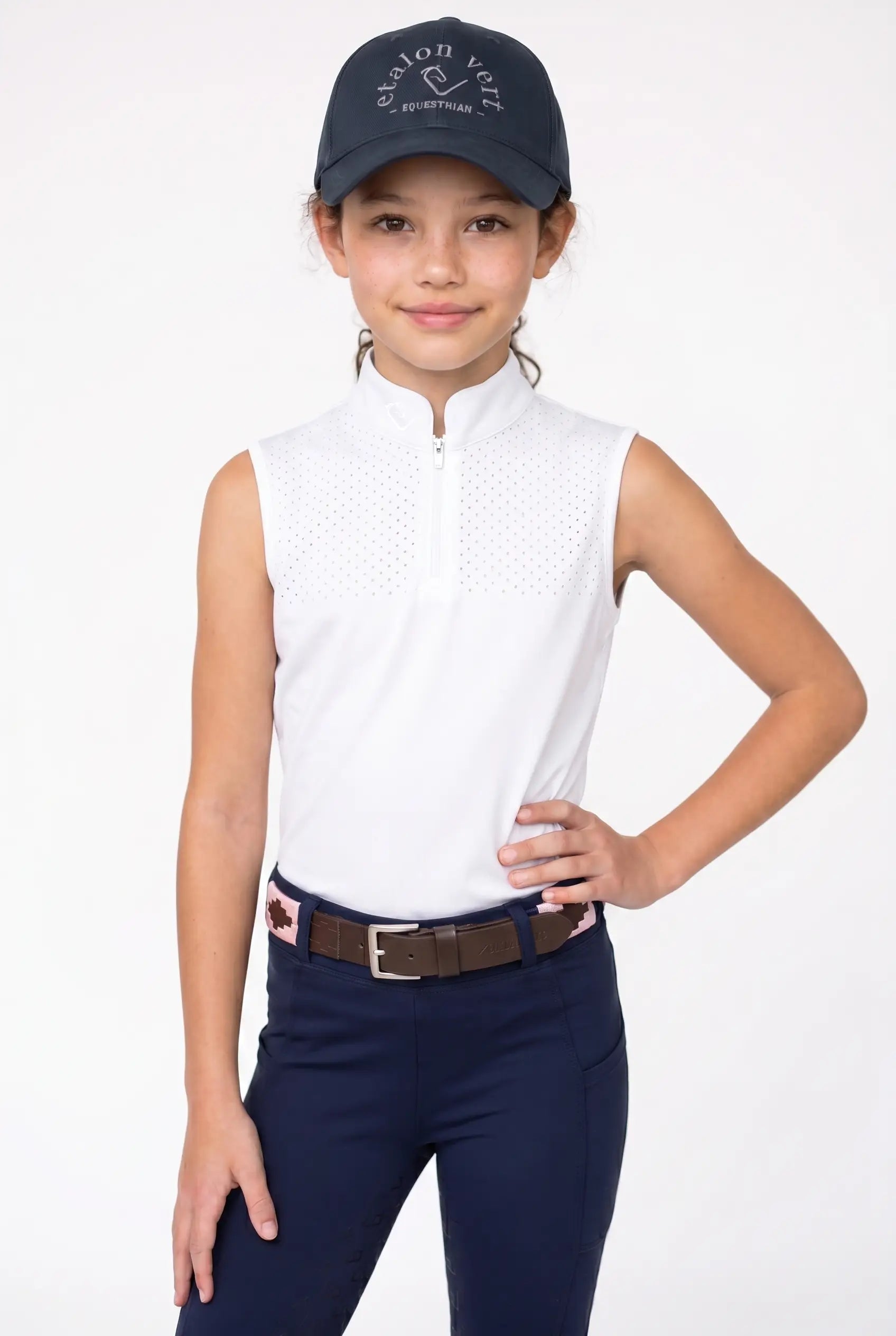 Functional shirt Star Gold Young Riders Sleeveless - White