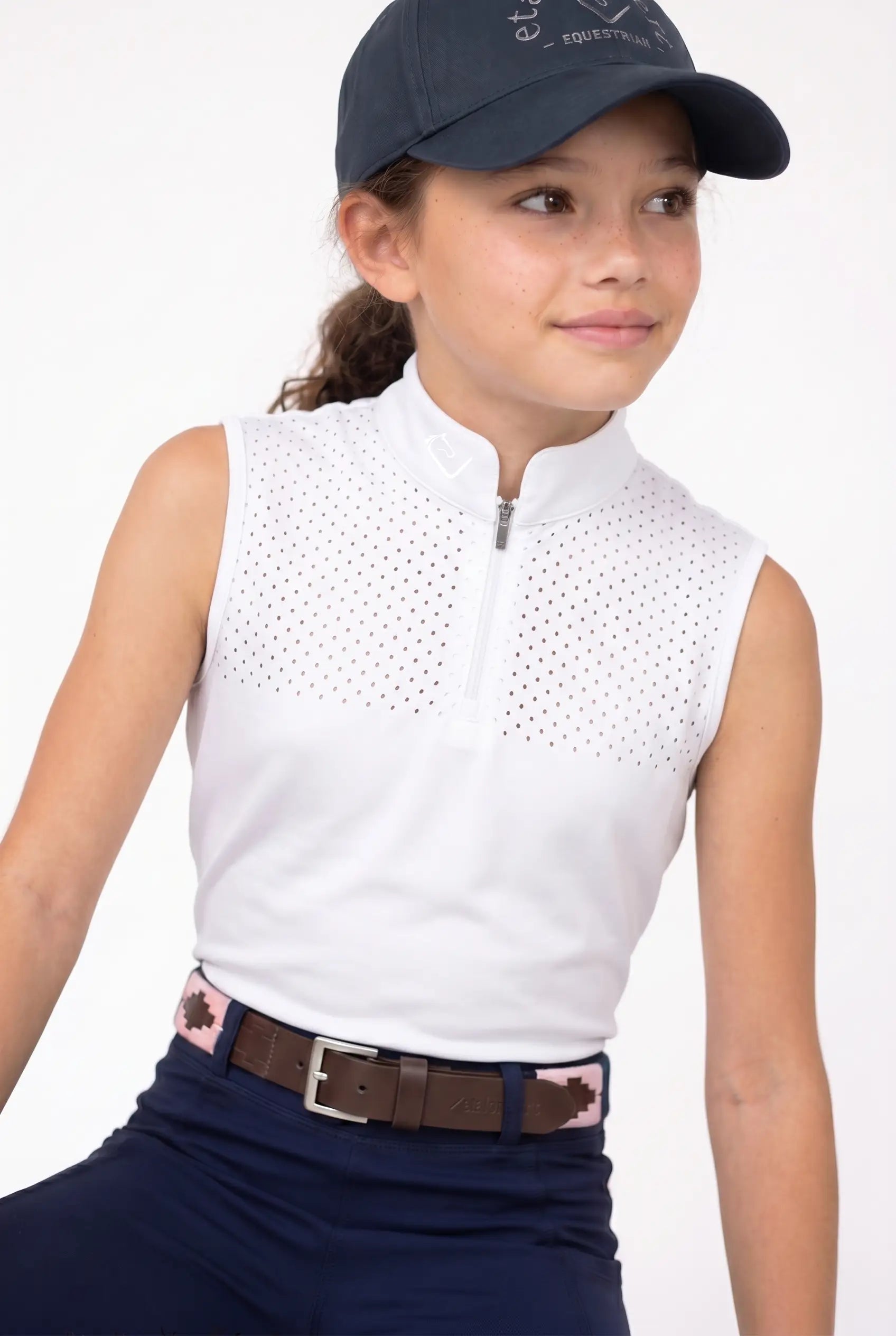 Functional shirt Star Gold Young Riders Sleeveless - White