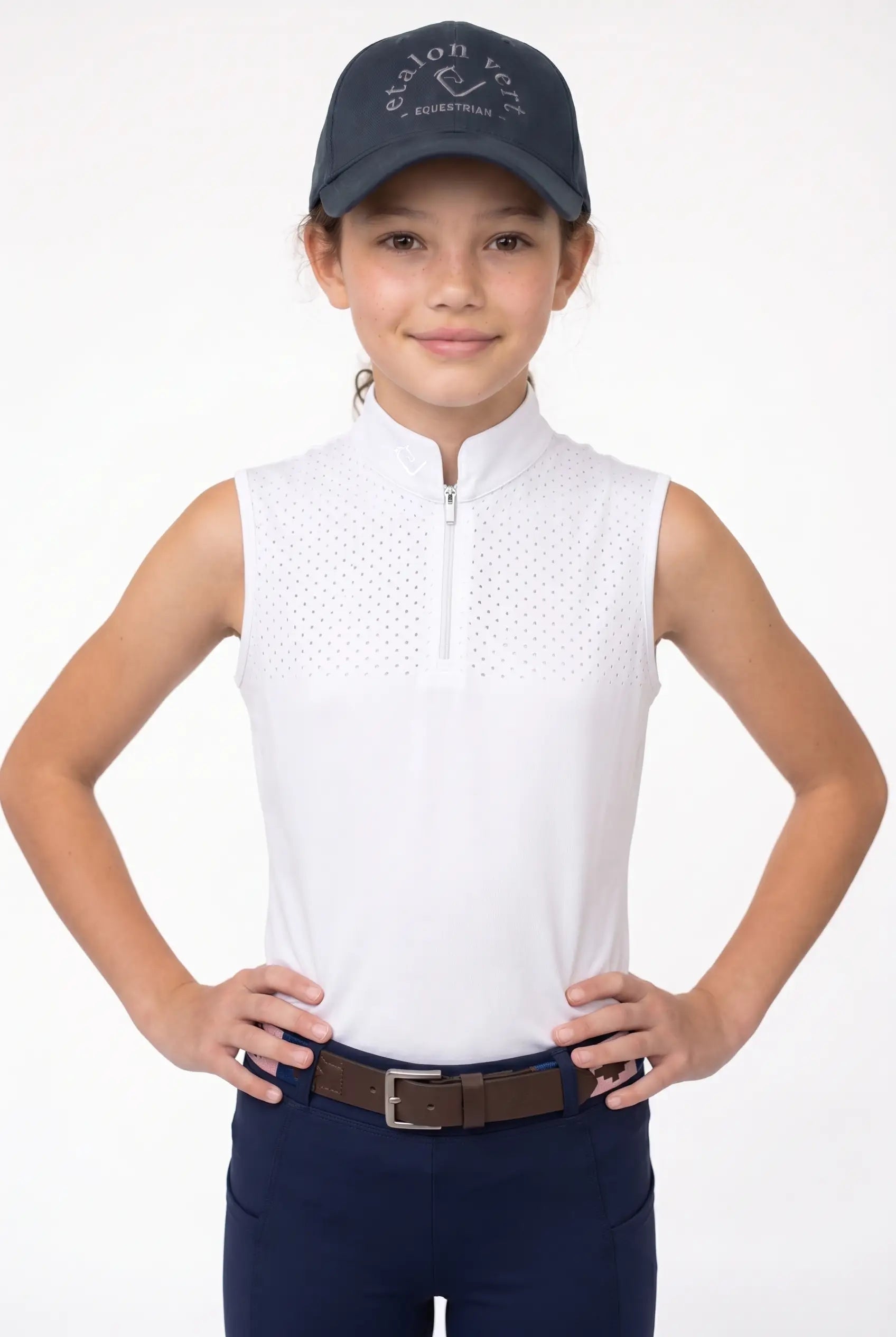Functional shirt Star Gold Young Riders Sleeveless - White