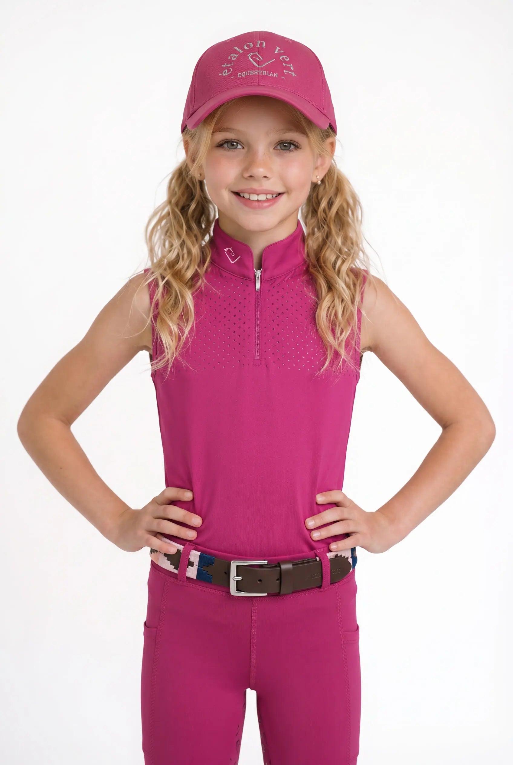 Funktionsshirt Star Gold Young Riders Sleeveless perforiert - Very Berry