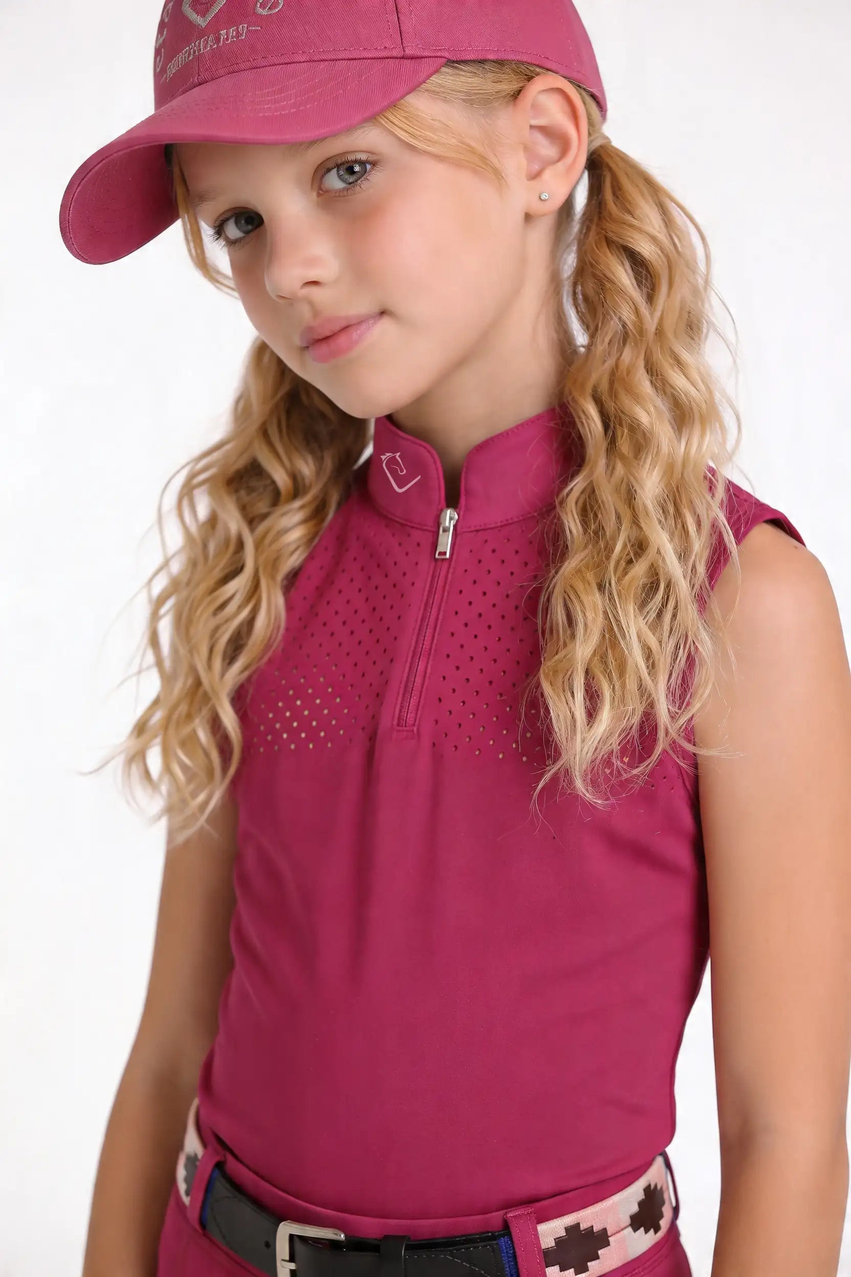 Functional shirt Star Gold Young Riders Sleeveless - Very Berry