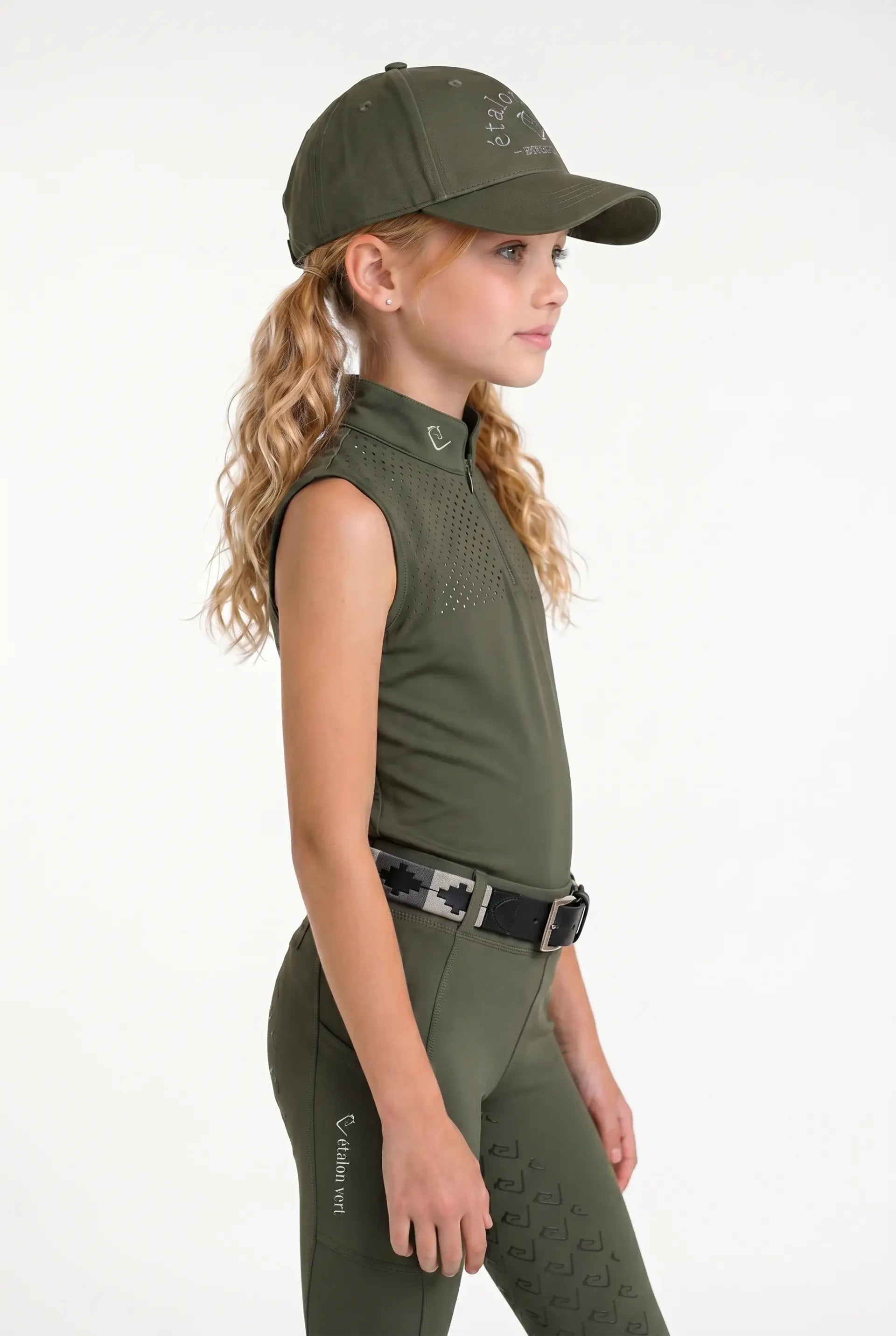 Funktionsshirt Star Gold Young Riders Sleeveless perforiert - Olive