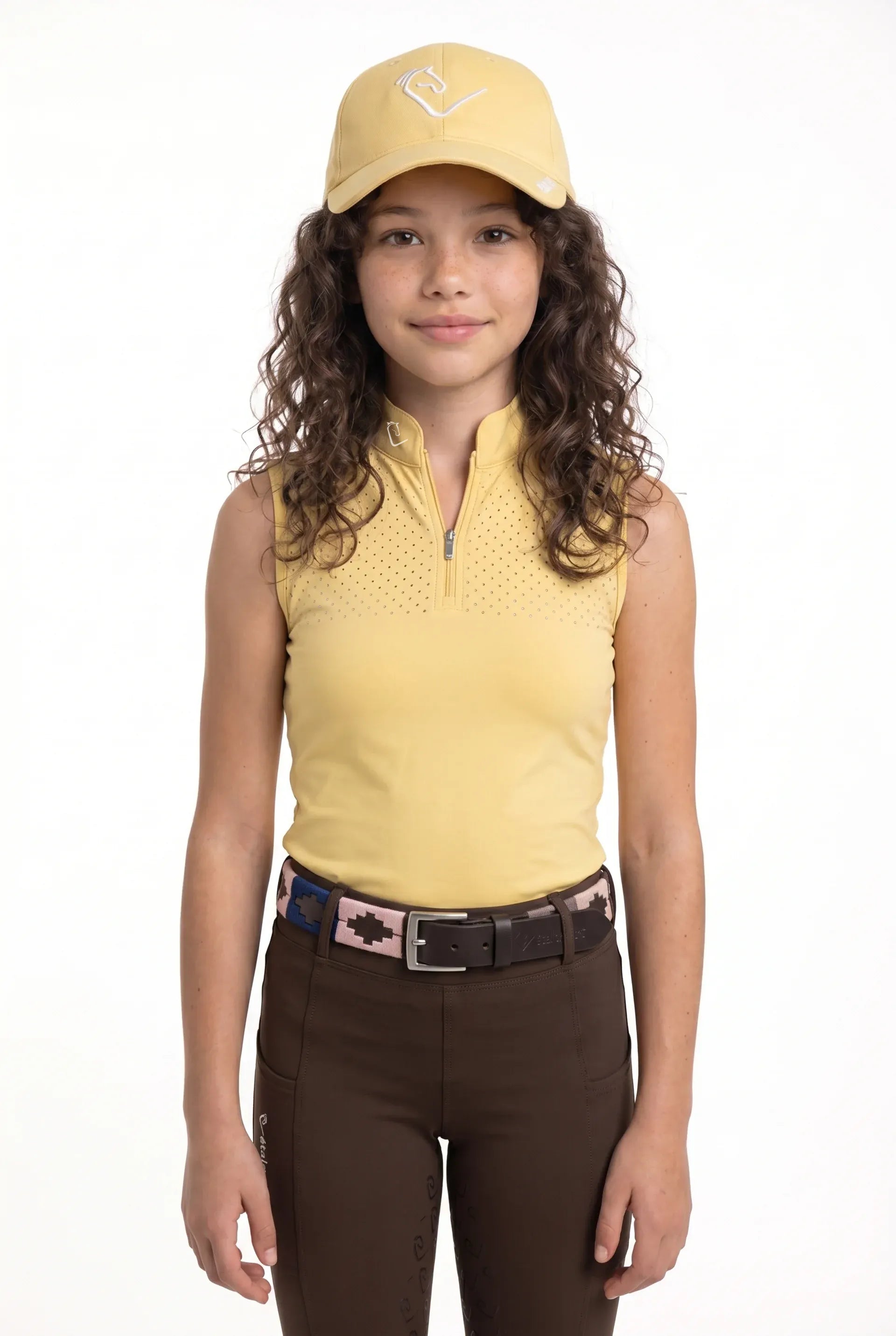 Functional shirt Star Gold Young Riders Sleeveless - White