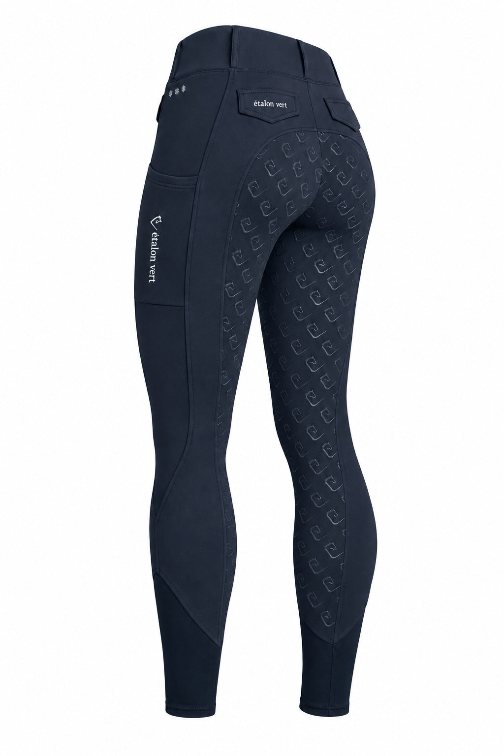 Negro 2.0 Thermo-Reitleggings Vollgrip - Navy – Rückansicht 3/4