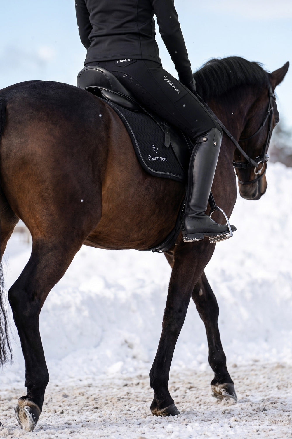 Negro 2.0 Thermo-Reitleggings Black – Gesamtansicht beim Winterreiten