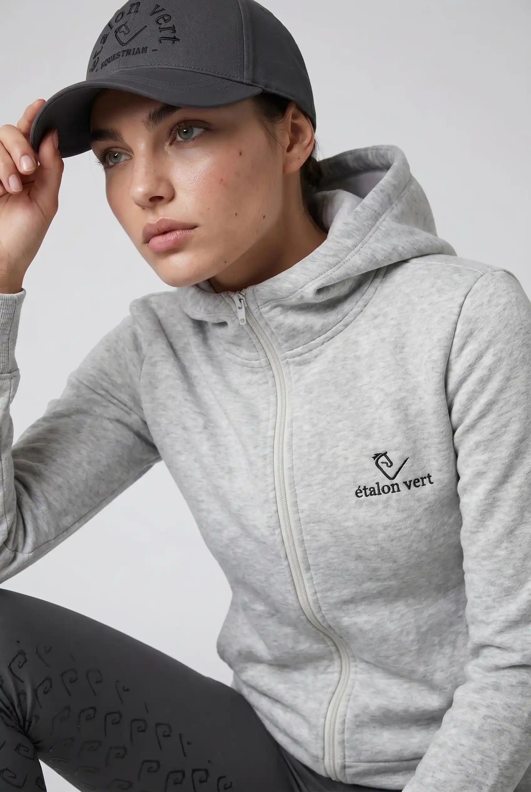 Sweat à capuche zippé Carthago - Gris Mélange