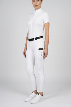 Belissimo 2.0 Reithose Kniegripp - White