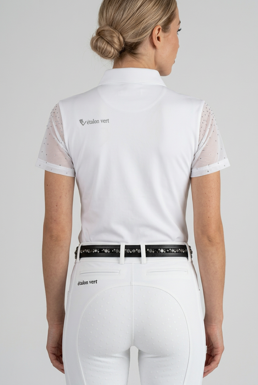 Performance Shirt Star Gold Mesh - White - Glitter Edition