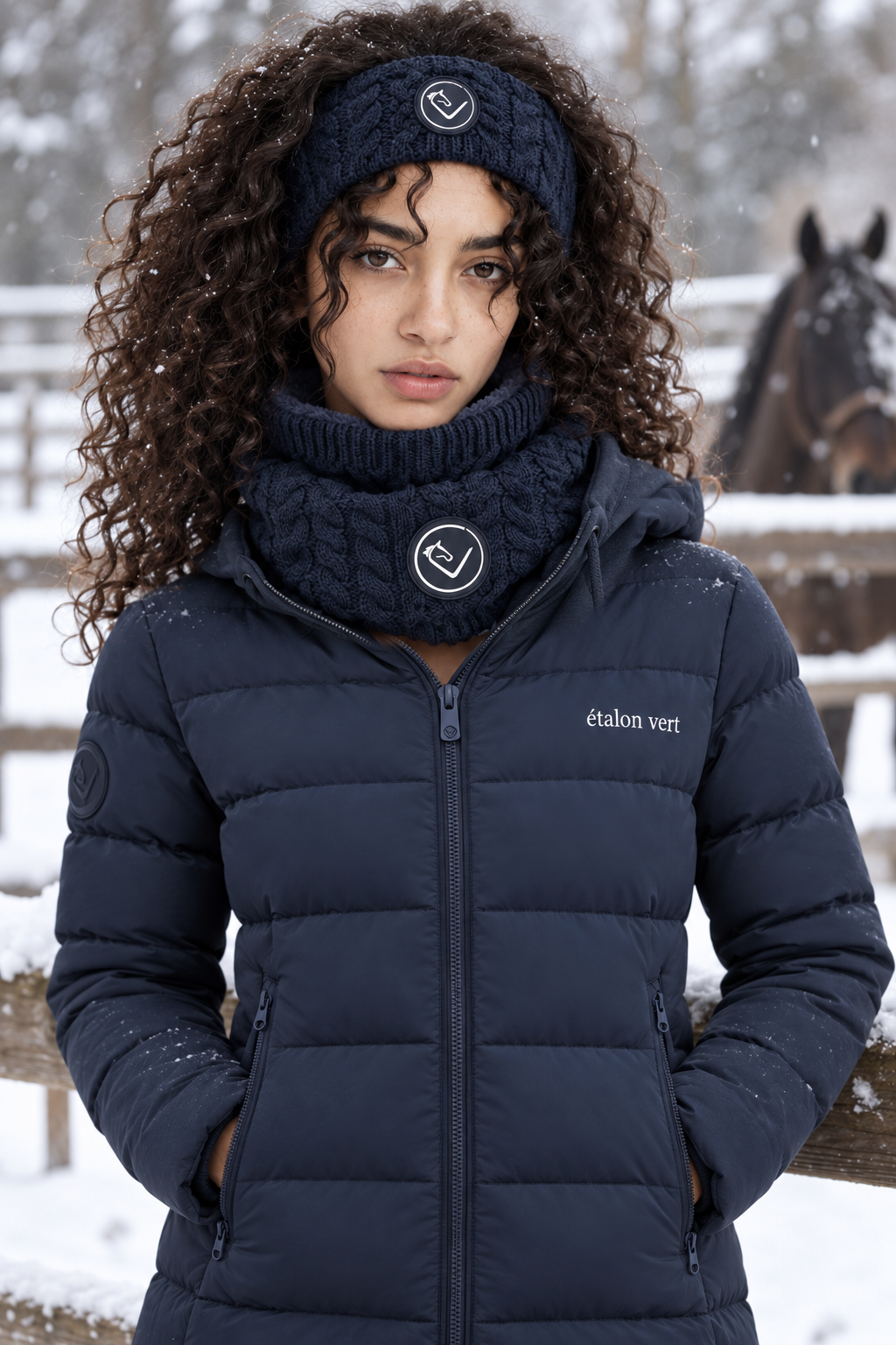 Palomo Rundschal navy – am Model